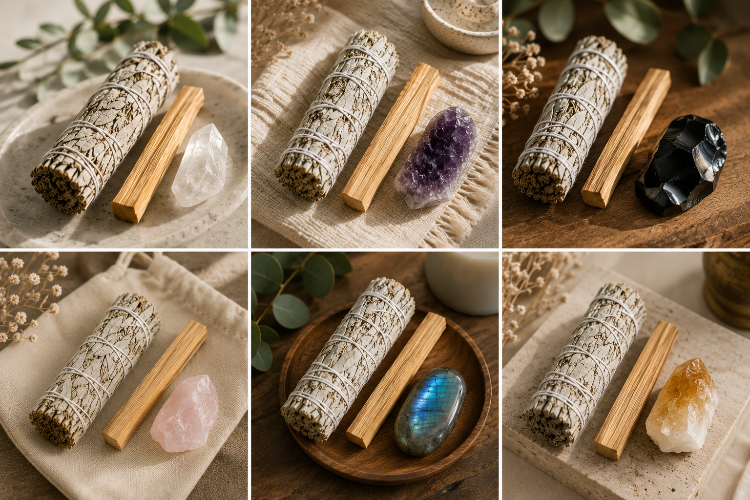 Wildora Ritual Set | Sage, Palo Santo & Crystal