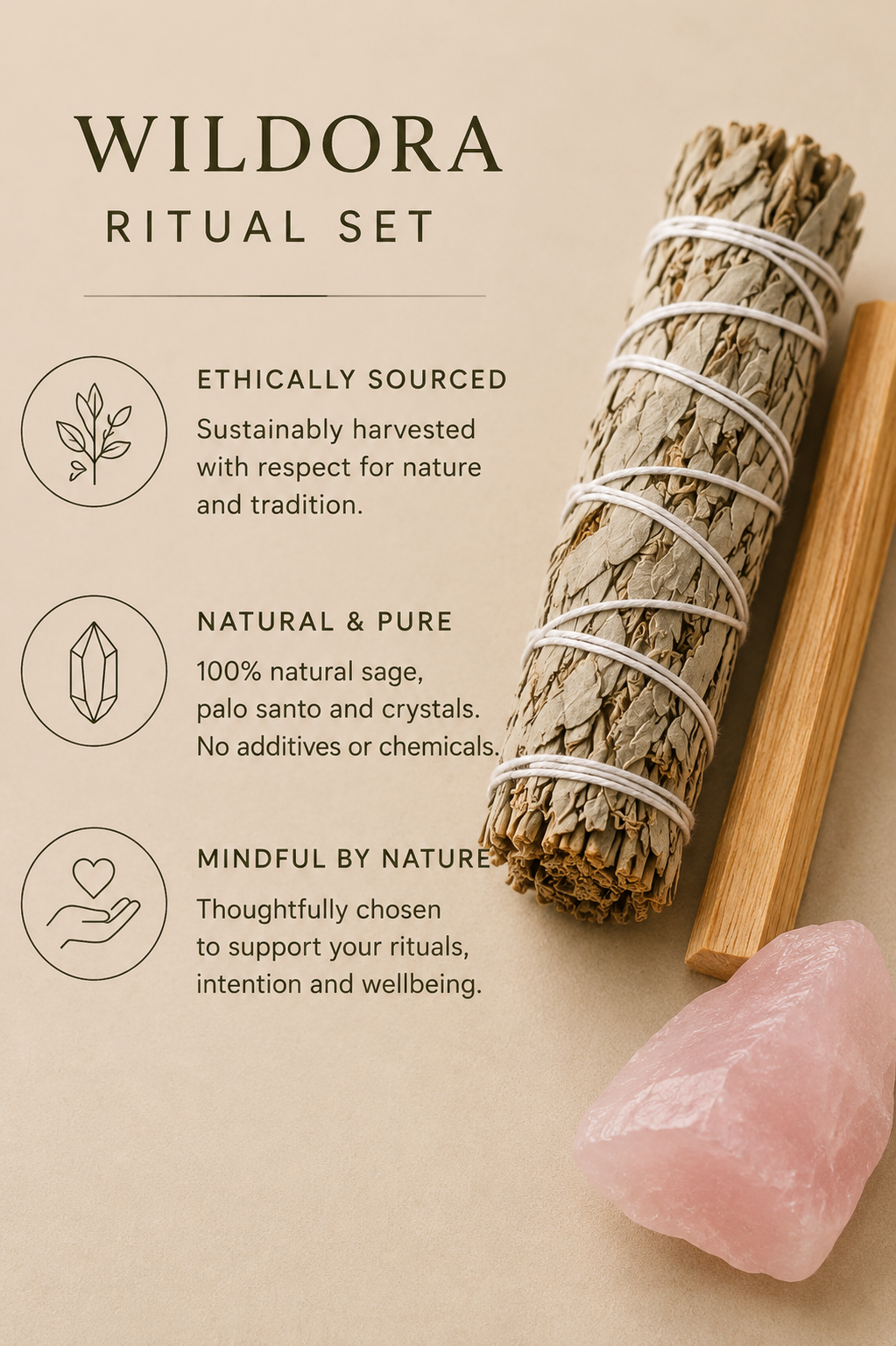 Wildora Ritual Set | Sage, Palo Santo & Crystal
